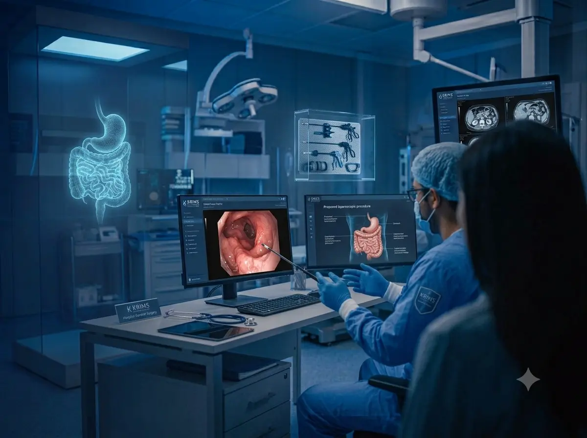 KRIMS general surgeon consulting a patient before laparoscopic surgery
