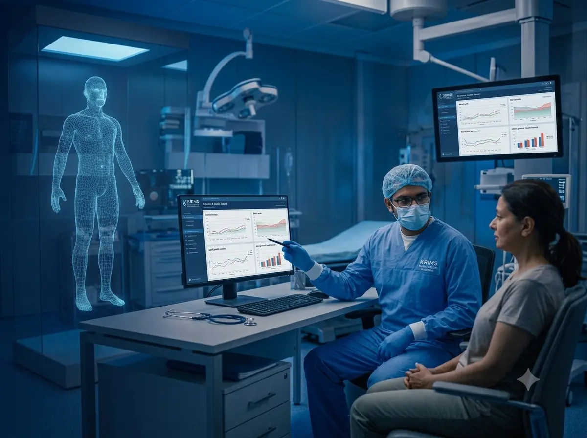 KRIMS internal medicine physician consulting with a patient