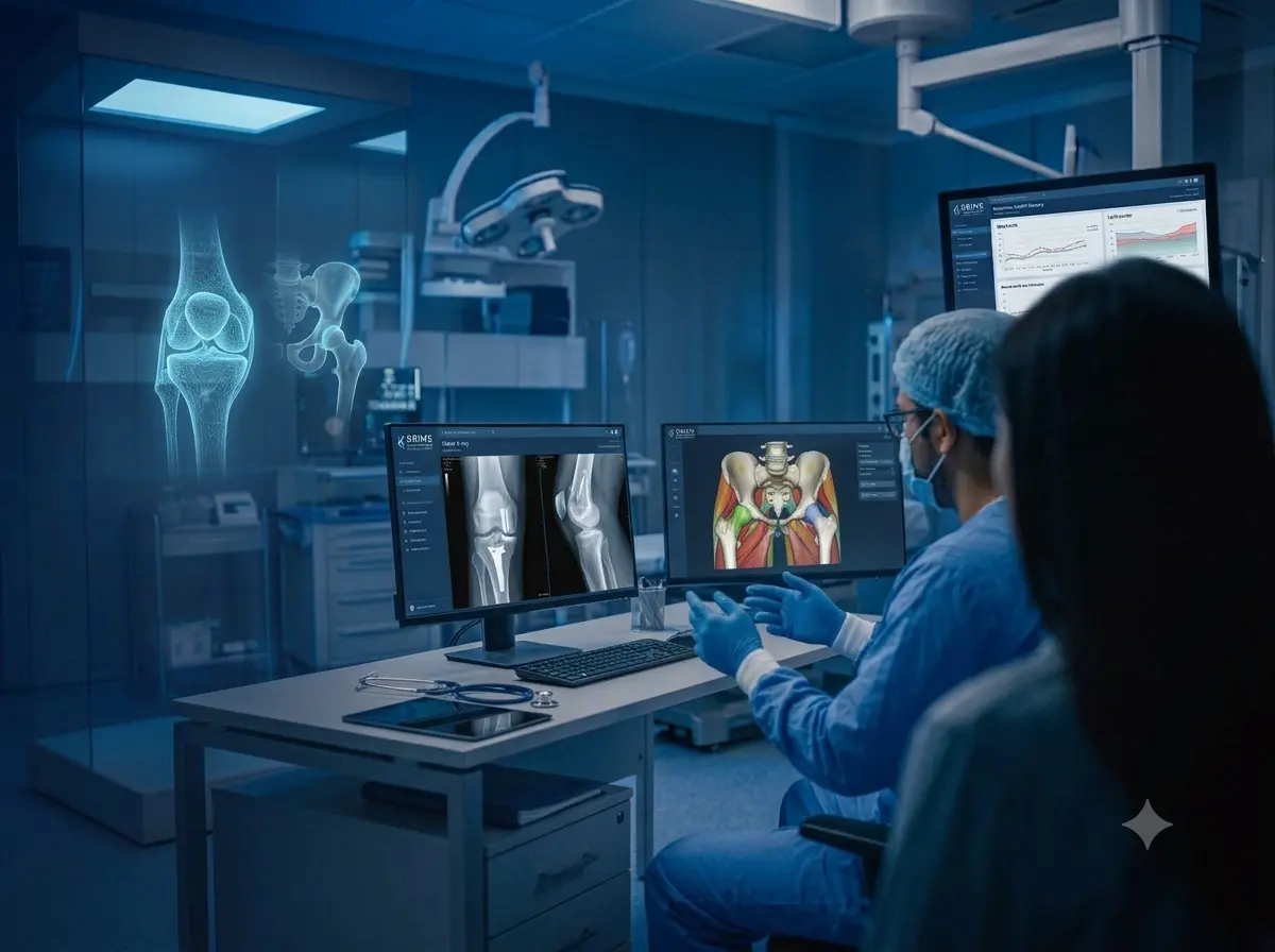 KRIMS orthopaedic surgeon consulting a patient about joint pain