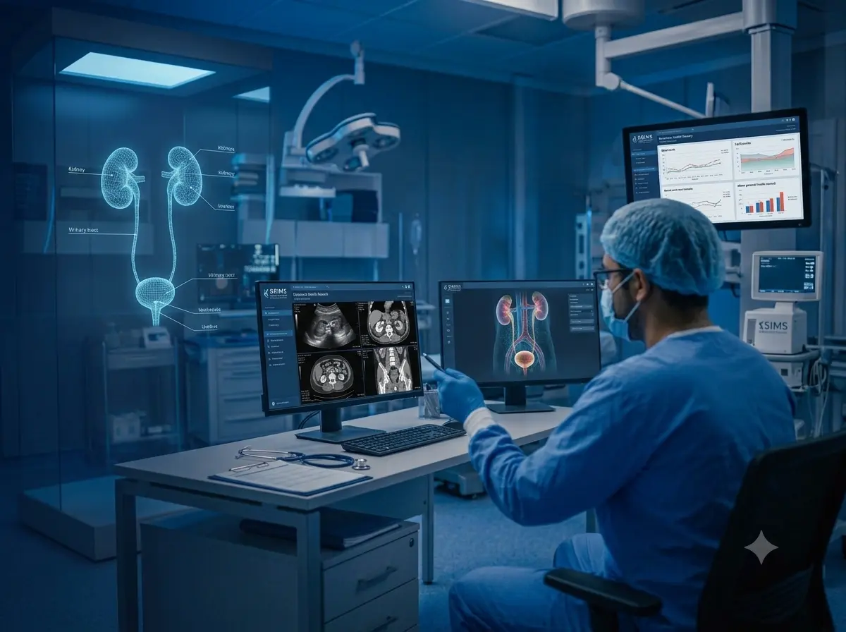 KRIMS urologist discussing urinary and kidney care with a patient